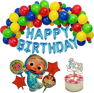 Ensemble de ballons coco melon avec décoration de gâteau joyeux anniversaire (5 pièces)