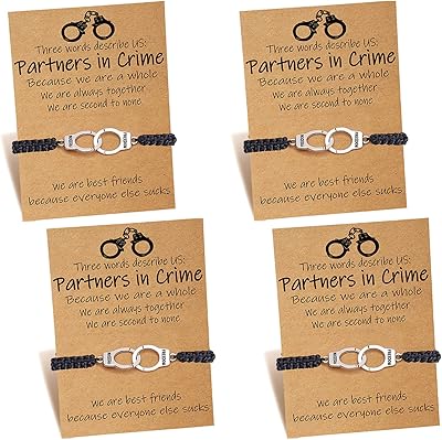 Bracelets d'amitié pour femmes et filles pour meilleur ami partenaire 2/3/4 dans le crime,