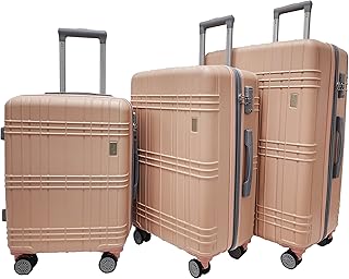 Ensemble de bagages à roulettes doubles en polypropylène extensible léger harad shell 3