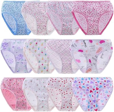 Hbhpov assortiment de culottes en coton doux sous-vêtements aléatoires 12 pièces