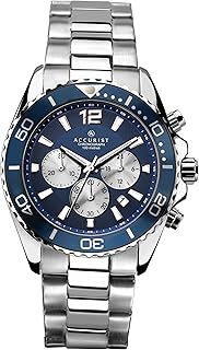 Montre accurist en acier inoxydable pour hommes, chronographe à quartz japonais, montre