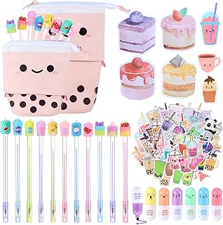 Ensemble de papeterie kawaii de 228 pièces comprenant une trousse à crayons