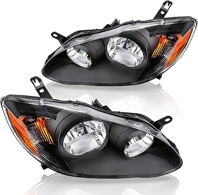 Ensemble de phare avant dwvo compatible avec les phares toyota corolla 2003-2008, boîtier