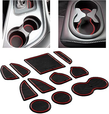 Dodge challenger 2015-2020 accessoires intérieurs anti-poussière antidérapant console centrale porte-gobelet 11