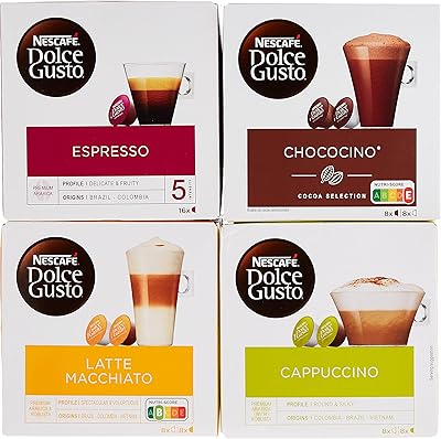 Nescafé dolce gusto capsules assorties de 4 saveurs - 64 capsules
