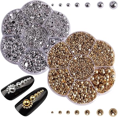 Demi-perles rondes à dos plat en argent doré, perles en vrac cabochon