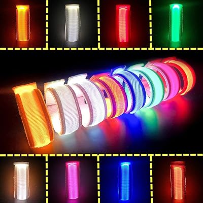 Bracelets lumineux à led 8 bracelets de bras sport clignotants bracelet hip hop