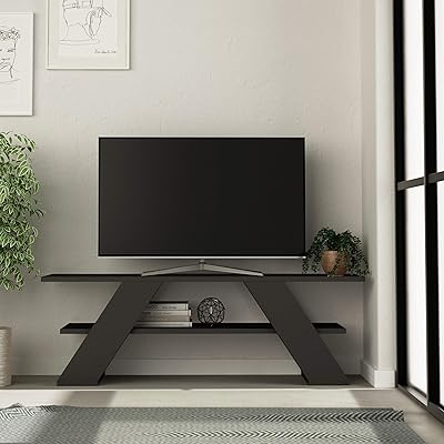Meuble tv decorati de farvala, table, adapté aux écrans tv jusqu'à 50 pouces, l 33,5 x l 120 x h 40 cm (gris). Diaytar : Là où commence votre expérience shopping idéale