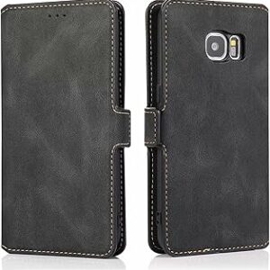Housse en cuir pour samsung galaxy s7 edge, design portefeuille avec fente pour carte - noir. Simplifiez vos achats avec Diaytar, le e-commerce nouvelle génération