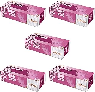Gants d'examen en nitrile zalcon, roses, sans poudre, sans latex, 4 ml, idéaux