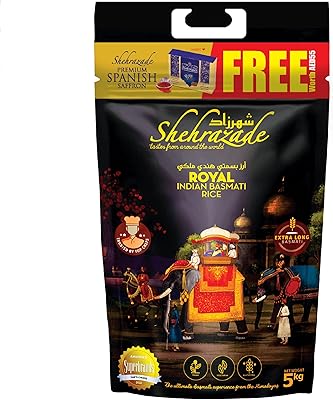Riz basmati indien royal shehrazade 5kg + 2g safran espagnol premium gratuit