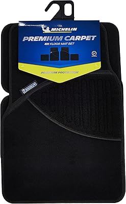Ensemble de tapis de sol de voiture noirs michelin (jeu de 4 pièces)