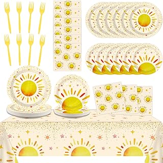 98 pièces décorations de fête d'anniversaire bohème hippie soleil, chemins de table