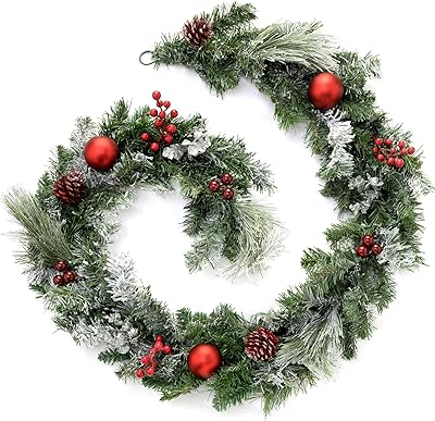 Couronne de noël ware, 6 pieds - rouge