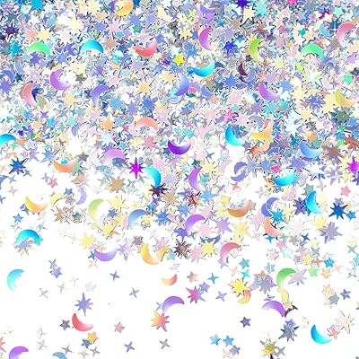 Confettis étoiles et lune à paillettes 3d pour anniversaire, mariage, décoration de festival