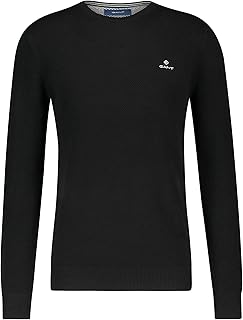 Pull en piqué de coton à col c pour homme, gris chiné, m