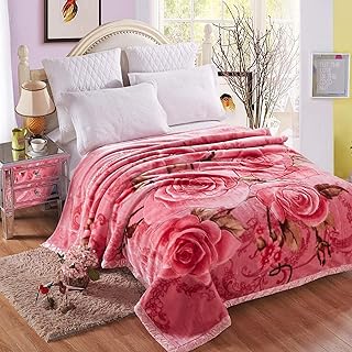 Couverture coréenne queen 79x91 double couche rose lourde, couverture en vison douce