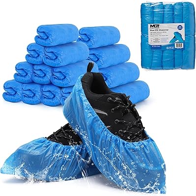 Lot de 100 couvre-chaussures mgt jetables antidérapants pour l'intérieur et l'extérieur