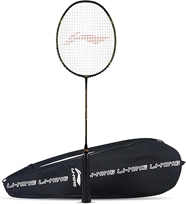 Raquette li-ning super force 87 plus unisexe pour adultes - noir/orange, taille unique