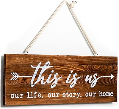 Panneau de décoration murale en bois this is us, message inspirant imprimé