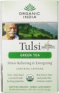 Thé vert tulsi indien biologique - 18 sachets