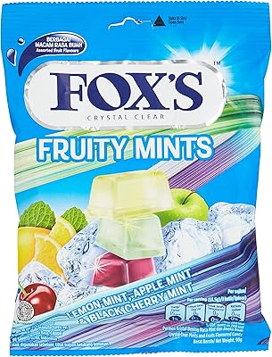 Bonbons à la menthe fruitée crystal clear de fox, 90,0 grammes, 1