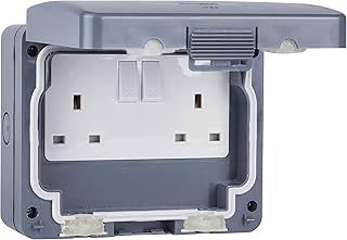 Schneider electric, double prise de courant externe résistante aux intempéries, avec indice