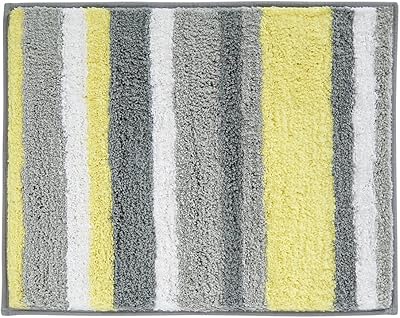 Tapis de bain i design stripes en polyester et microfibre tapis antidérapant