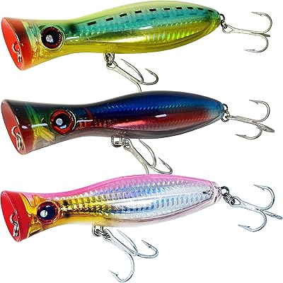 Ensemble de 3 leurres de pêche en eau salée gobbler popper - gt