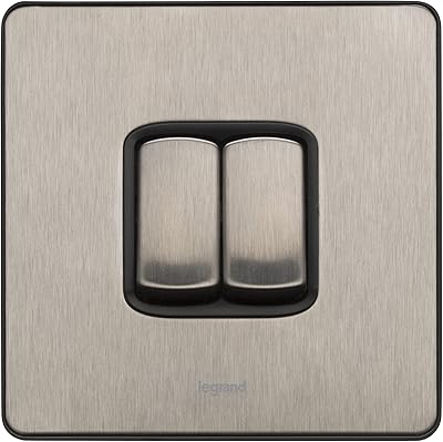 Legrand synergy 832002 interrupteur unipolaire au design élégant 2 gangs voies