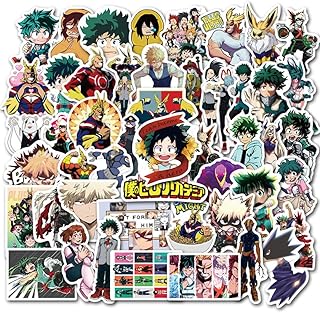 50pcs anime japonais my hero academia japon autocollants pour ordinateur portable ezaku midoriya