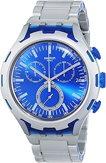 Montre pour homme à cadran bleu et bracelet en acier inoxydable