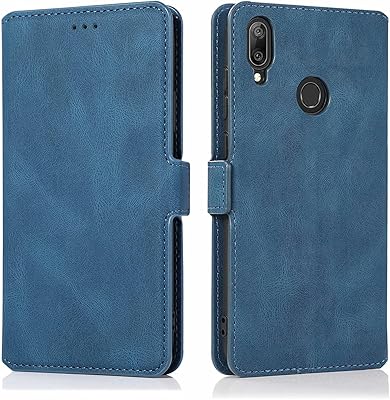 Housse en cuir pour huawei y7 prime (2019), design portefeuille avec fente