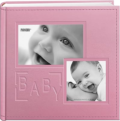 Album photo bébé pioneer 200 pochettes, cadre en cuir, impression 4 x 6