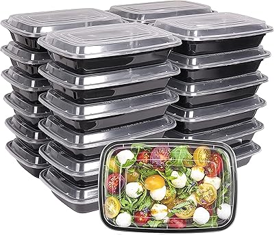 Elonsey 15 pièces boîtes de préparation de repas 32 oz boîtes de conservation