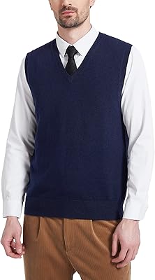 Pull pour homme en laine et cachemire mélangés, coupe décontractée, sans manches