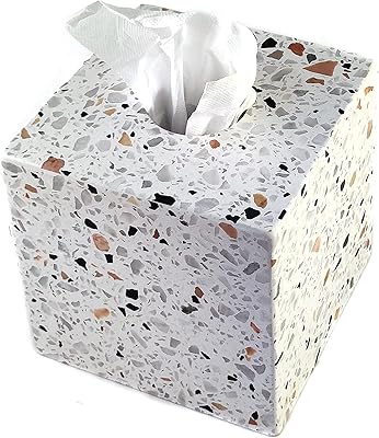 Boîte à mouchoirs carrée en forme de cube en marbre lamac crafts