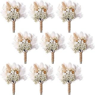 Fabai 9 pièces boho décoration de mariage fleurs séchées pour hommes fête