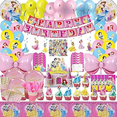 Fournitures de fête de princesse décorations d'anniversaire pour fournitures gâteau cendrillon filles