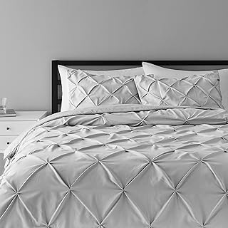 Parure de lit de rechange plissée amazonbasics - king size, gris clair