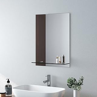 Miroir de salle de bain amki avec étagère miroirs de courtoisie muraux 450