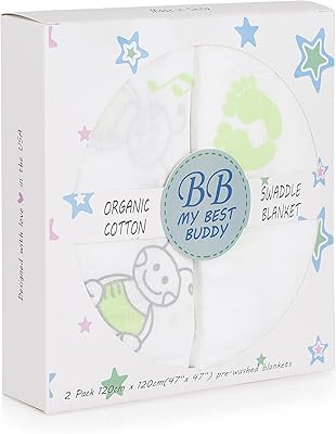 Ensemble de couvertures d'emmaillotage en mousseline bb my best buddy - 100 %