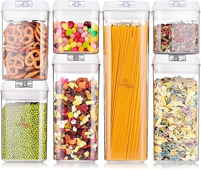 Ensemble de 7 bacs de rangement de cuisine hermétiques crimsonmark, contenants de rangement