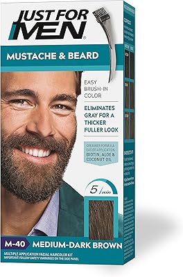 Brosse à barbe et moustache colorée just for men moyen-foncé