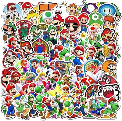 Autocollants super mario bros. ensemble de 100 pièces d'autocollants aléatoires pour bouteille
