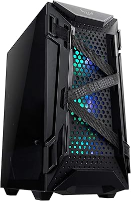 Boîtier compact asus gt301 pour cartes mères atx de tough gaming avec panneau