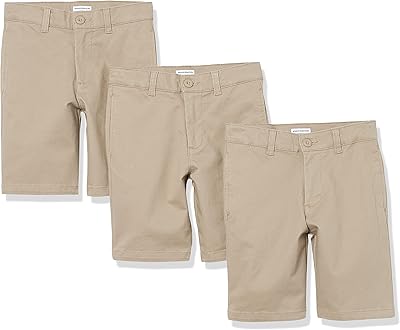 Shorts unis à l'avant amazon essentials pour garçons paquet de 3