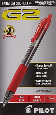 Stylos à bille à encre gel rétractable pilot g2 premium, pointe large, encre
