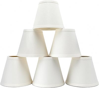 Ensemble de 6 mini abat-jour rideaux lustre 3" x 6" x 5" lin