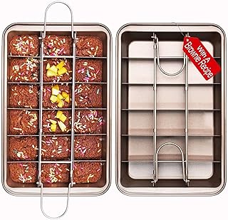 Moule à brownie en acier au carbone avec séparateurs, 18 pièces prédécoupées